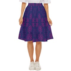 Floral Folk Damask Pattern Fantasy Flowers  Classic Short Skirt