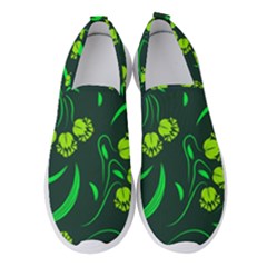 Folk Flowers Print Floral Pattern Ethnic Art Women s Slip On Sneakers by Eskimos