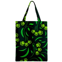 Folk Flowers Print Floral Pattern Ethnic Art Zipper Classic Tote Bag by Eskimos