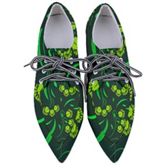 Folk Flowers Print Floral Pattern Ethnic Art Pointed Oxford Shoes by Eskimos