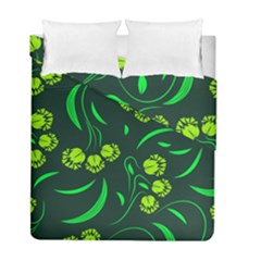 Folk Flowers Print Floral Pattern Ethnic Art Duvet Cover Double Side (full/ Double Size) by Eskimos