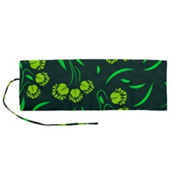 Folk Flowers Print Floral Pattern Ethnic Art Roll Up Canvas Pencil Holder (m) by Eskimos