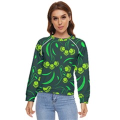 Folk Flowers Print Floral Pattern Ethnic Art Women s Long Sleeve Raglan Tee