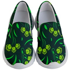 Folk Flowers Print Floral Pattern Ethnic Art Kids Lightweight Slip Ons by Eskimos