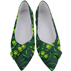 Folk Flowers Print Floral Pattern Ethnic Art Women s Bow Heels by Eskimos