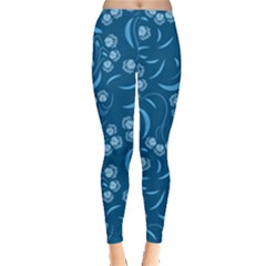 Folk Flowers Print Floral Pattern Ethnic Art Leggings  by Eskimos