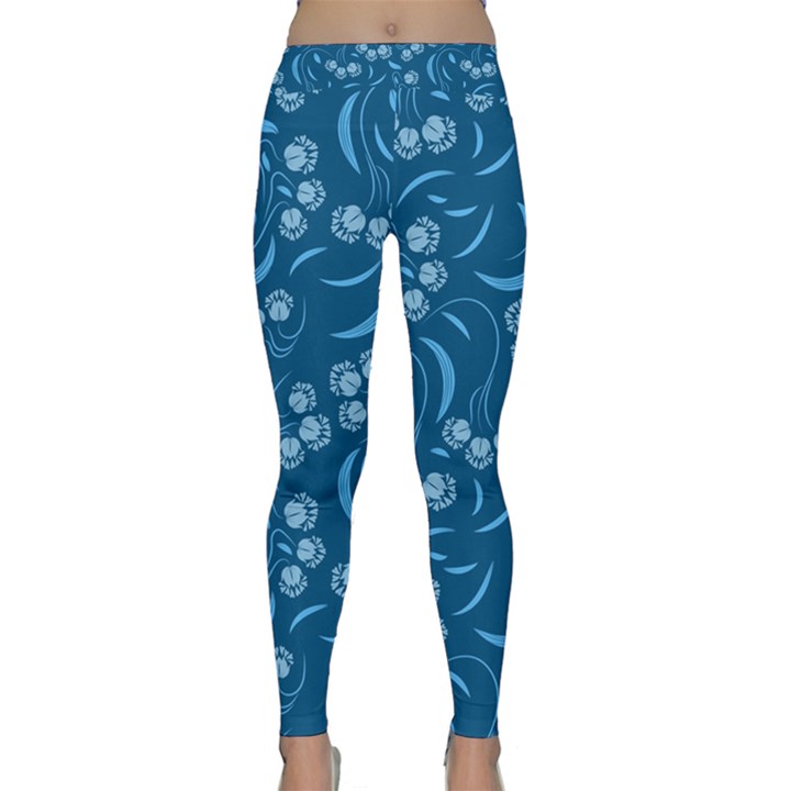 Folk flowers print Floral pattern Ethnic art Classic Yoga Leggings