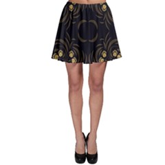 Floral Folk Damask Pattern Fantasy Flowers Floral Geometric Fantasy Skater Skirt by Eskimos