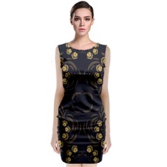 Floral Folk Damask Pattern Fantasy Flowers Floral Geometric Fantasy Classic Sleeveless Midi Dress by Eskimos