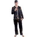 Floral folk damask pattern Fantasy flowers Floral geometric fantasy Men s Long Sleeve Satin Pajamas Set View1