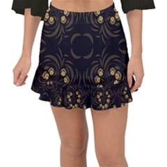 Floral Folk Damask Pattern Fantasy Flowers Floral Geometric Fantasy Fishtail Mini Chiffon Skirt by Eskimos