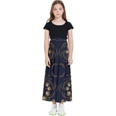 Floral Folk Damask Pattern Fantasy Flowers Floral Geometric Fantasy Kids  Flared Maxi Skirt by Eskimos