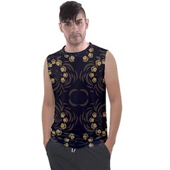 Floral Folk Damask Pattern Fantasy Flowers Floral Geometric Fantasy Men s Regular Tank Top by Eskimos