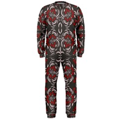 Floral Folk Damask Pattern Fantasy Flowers Floral Geometric Fantasy Onepiece Jumpsuit (men) by Eskimos