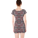 Floral folk damask pattern Fantasy flowers Floral geometric fantasy Short Sleeve Bodycon Dress View2