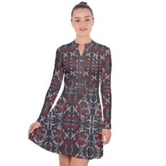 Floral Folk Damask Pattern Fantasy Flowers Floral Geometric Fantasy Long Sleeve Panel Dress by Eskimos