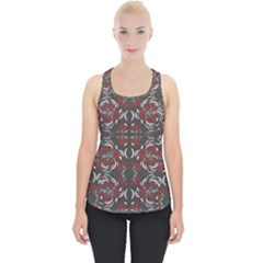 Floral Folk Damask Pattern Fantasy Flowers Floral Geometric Fantasy Piece Up Tank Top by Eskimos