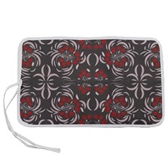 Floral Folk Damask Pattern Fantasy Flowers Floral Geometric Fantasy Pen Storage Case (m) by Eskimos