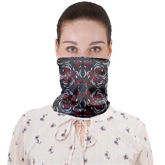 Floral Folk Damask Pattern Fantasy Flowers Floral Geometric Fantasy Face Covering Bandana (adult) by Eskimos