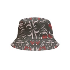 Floral Folk Damask Pattern Fantasy Flowers Floral Geometric Fantasy Inside Out Bucket Hat (kids) by Eskimos