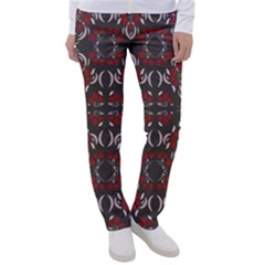 Floral Folk Damask Pattern Fantasy Flowers Floral Geometric Fantasy Women s Casual Pants