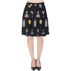 Shiny New Year Things Velvet High Waist Skirt by SychEva