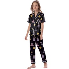 Shiny New Year Things Kids  Satin Short Sleeve Pajamas Set by SychEva