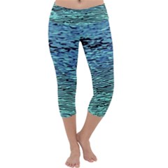 Blue Waves Flow Series 3 Capri Yoga Leggings by DimitriosArt