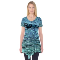 Blue Waves Flow Series 3 Short Sleeve Tunic  by DimitriosArt