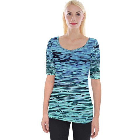 Blue Waves Flow Series 3 Wide Neckline Tee by DimitriosArt