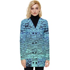 Blue Waves Flow Series 3 Button Up Hooded Coat 