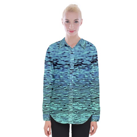 Blue Waves Flow Series 3 Womens Long Sleeve Shirt by DimitriosArt