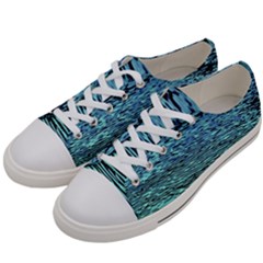 Blue Waves Flow Series 3 Men s Low Top Canvas Sneakers by DimitriosArt