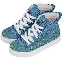 Blue Waves Flow Series 3 Kids  Hi-top Skate Sneakers by DimitriosArt