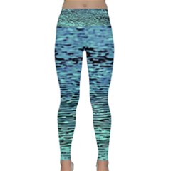 Blue Waves Flow Series 3 Lightweight Velour Classic Yoga Leggings by DimitriosArt