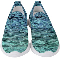 Blue Waves Flow Series 3 Kids  Slip On Sneakers by DimitriosArt