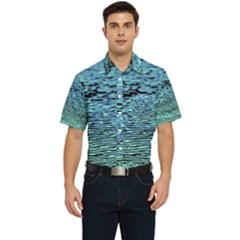 Blue Waves Flow Series 3 Men s Short Sleeve Pocket Shirt  by DimitriosArt