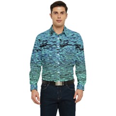 Blue Waves Flow Series 3 Men s Long Sleeve Pocket Shirt  by DimitriosArt