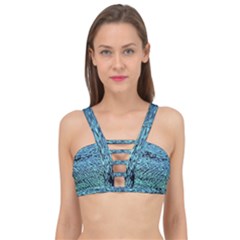 Blue Waves Flow Series 3 Cage Up Bikini Top by DimitriosArt