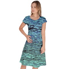 Blue Waves Flow Series 3 Classic Short Sleeve Dress by DimitriosArt