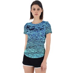 Blue Waves Flow Series 3 Back Cut Out Sport Tee by DimitriosArt