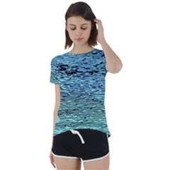 Blue Waves Flow Series 3 Short Sleeve Foldover Tee by DimitriosArt