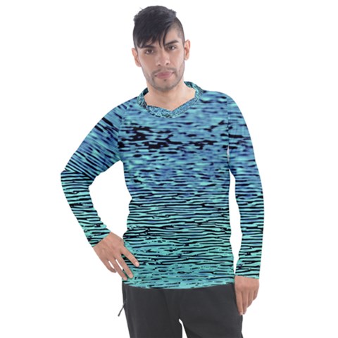 Blue Waves Flow Series 3 Men s Pique Long Sleeve Tee by DimitriosArt