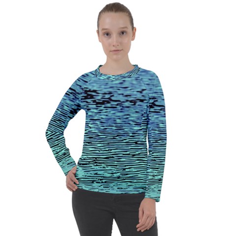 Blue Waves Flow Series 3 Women s Long Sleeve Raglan Tee by DimitriosArt