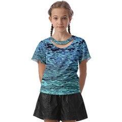 Blue Waves Flow Series 3 Kids  Front Cut Tee