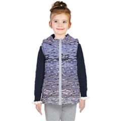 Silver Waves Flow Series 2 Kids  Hooded Puffer Vest by DimitriosArt