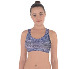 Silver Waves Flow Series 2 Cross String Back Sports Bra by DimitriosArt