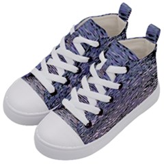 Silver Waves Flow Series 2 Kids  Mid-top Canvas Sneakers by DimitriosArt