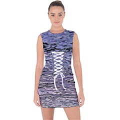 Silver Waves Flow Series 2 Lace Up Front Bodycon Dress by DimitriosArt