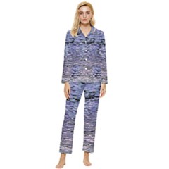 Silver Waves Flow Series 2 Womens  Long Sleeve Velvet Pocket Pajamas Set by DimitriosArt